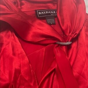 Women's Red Satin Blouse